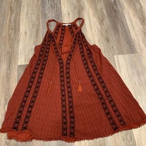 Burnt orange flowy dress American eagle